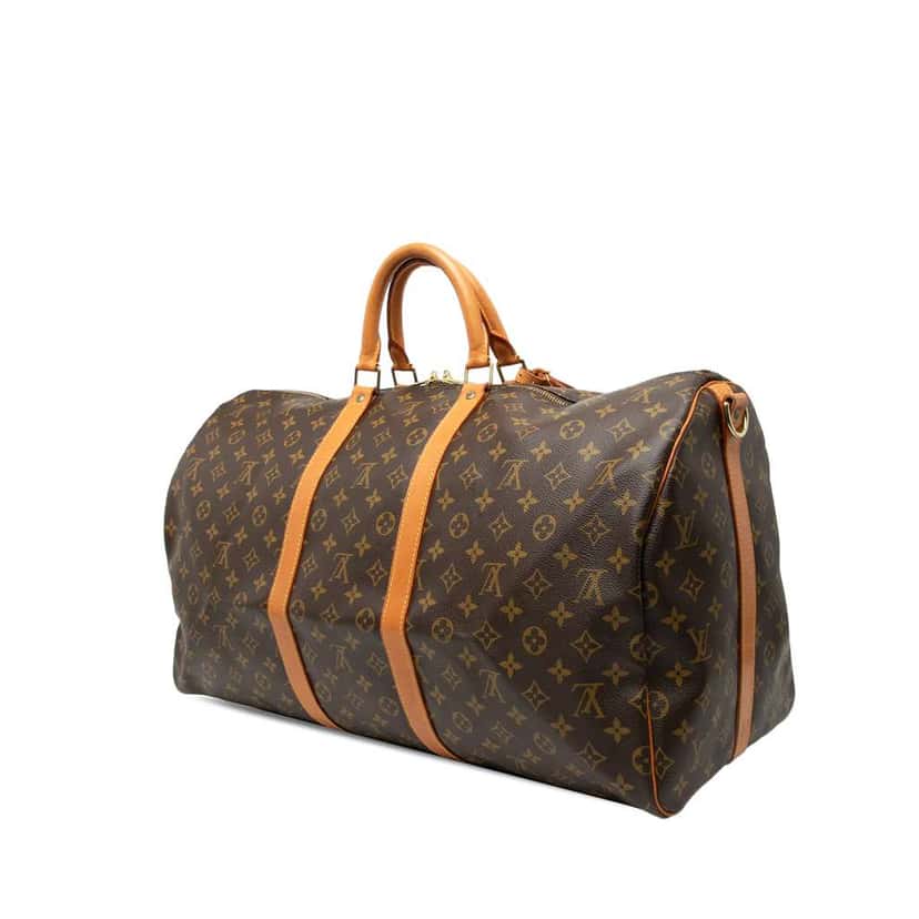 Louis Vuitton Monogram Keepall Bandouliere 55 Brown Good condition - Back View
