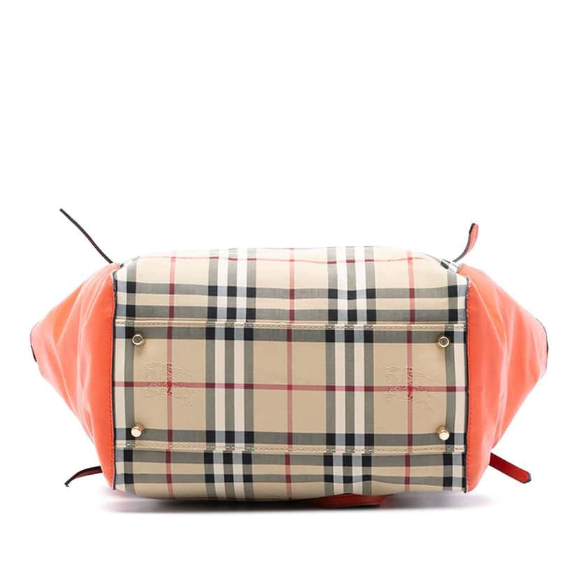 Burberry Small Haymarket Check Canvas and Leather Canterbury Tote Brown Canvas Good condition - Inside View