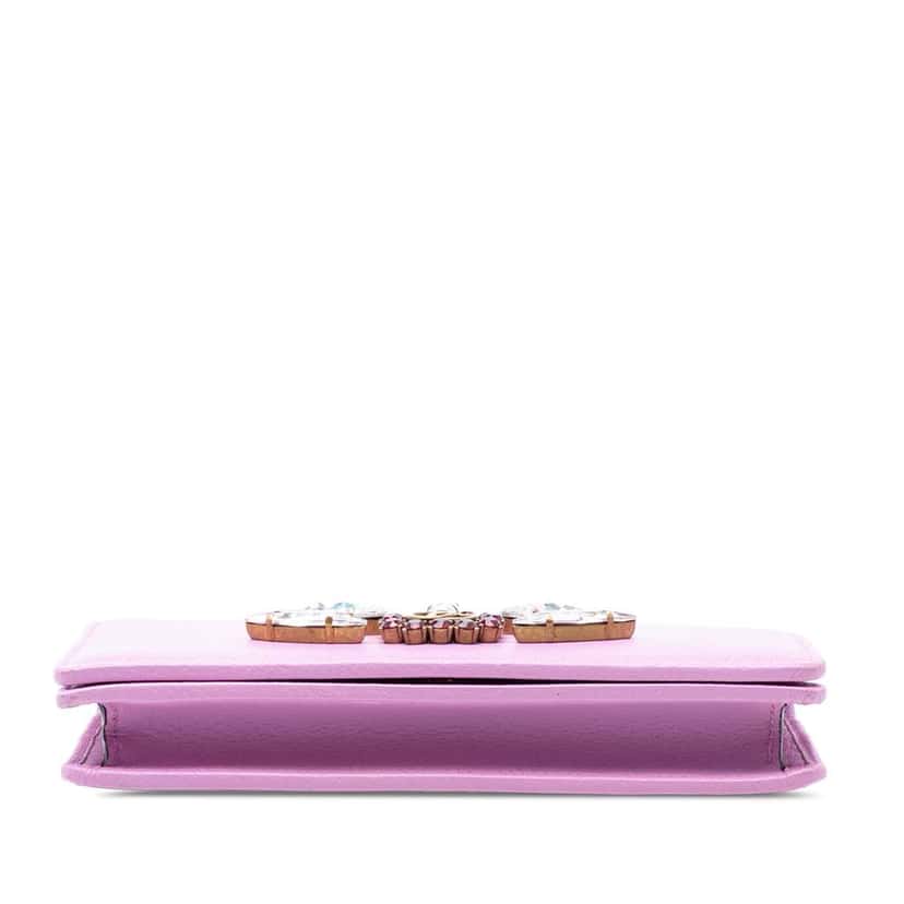 Gucci GG Marmont Embellished Leather Wallet On Chain Pink Leather Good condition - Inside View