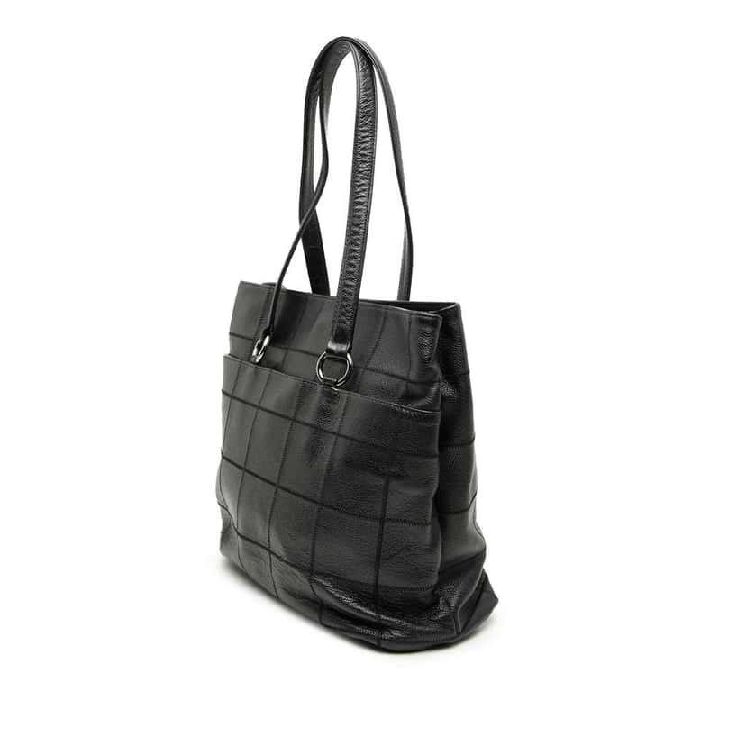 Chanel Choco Bar Caviar Tote Black Leather Good condition - Back View