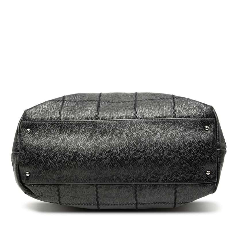 Chanel Choco Bar Caviar Tote Black Leather Good condition - Inside View