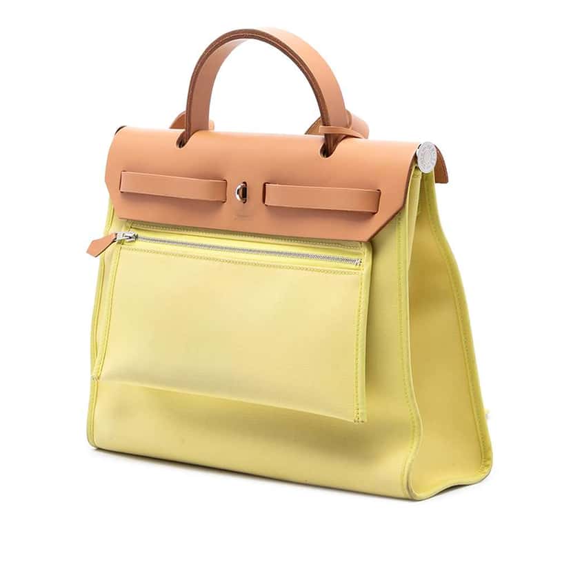 Hermès Toile Herbag Zip 31 Yellow Canvas Good condition - Back View