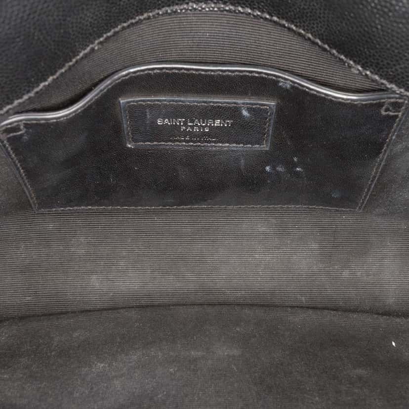 Saint Laurent Grain De Poudre Studded Monogram Kate Clutch Black Leather Good condition - Model View