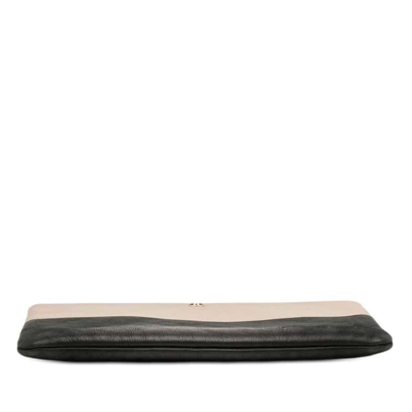 Chanel Large Bicolor Caviar and Iridescent Calfskin O Case Clutch Gold Leather Good condition - Inside View