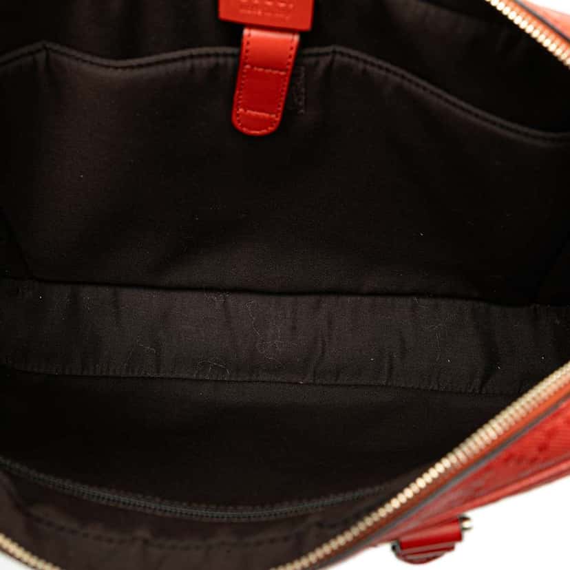 Gucci Medium Diamante Bright Leather Business Bag Red Leather Good condition - Model View