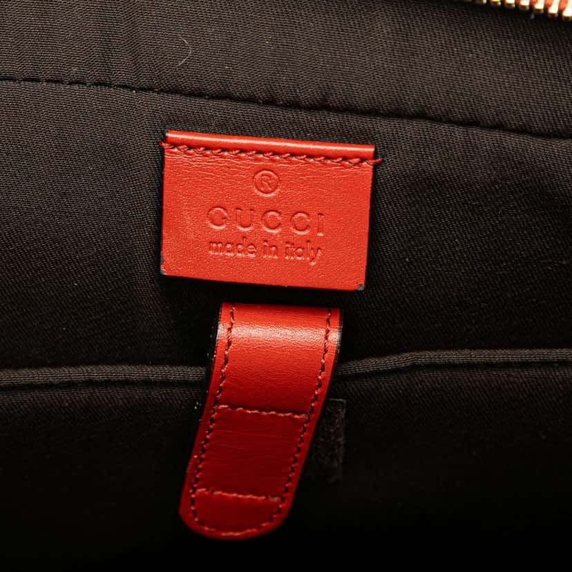 Gucci Medium Diamante Bright Leather Business Bag Red Leather Good condition - Box View