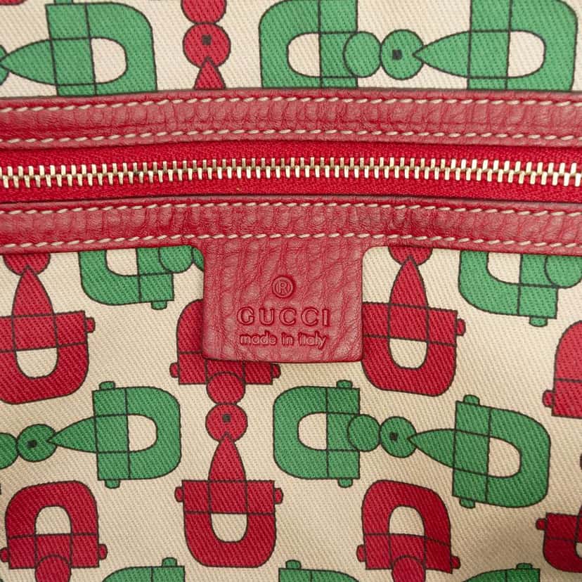 Gucci Guccissima Trimmed Leather Signoria Handbag Red Leather Good condition - Box View