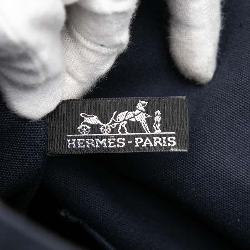 Hermès Toile Fourre Tout Cabas Blue Canvas Good condition - Box View