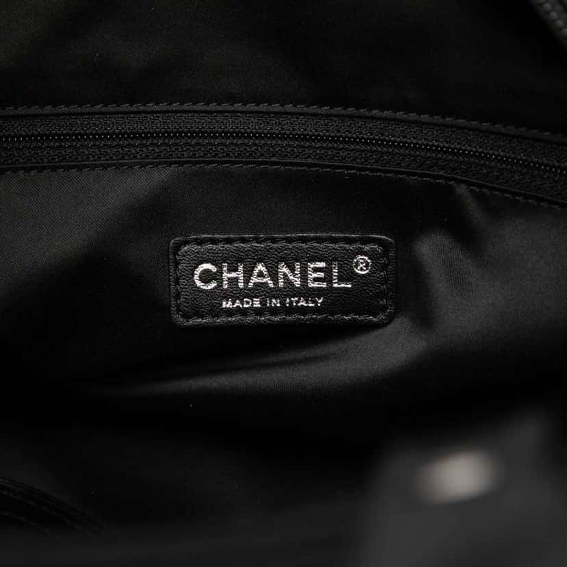 Chanel Medium Quilted Canvas Paris Biarritz Tote Blue Canvas Good condition - Box View