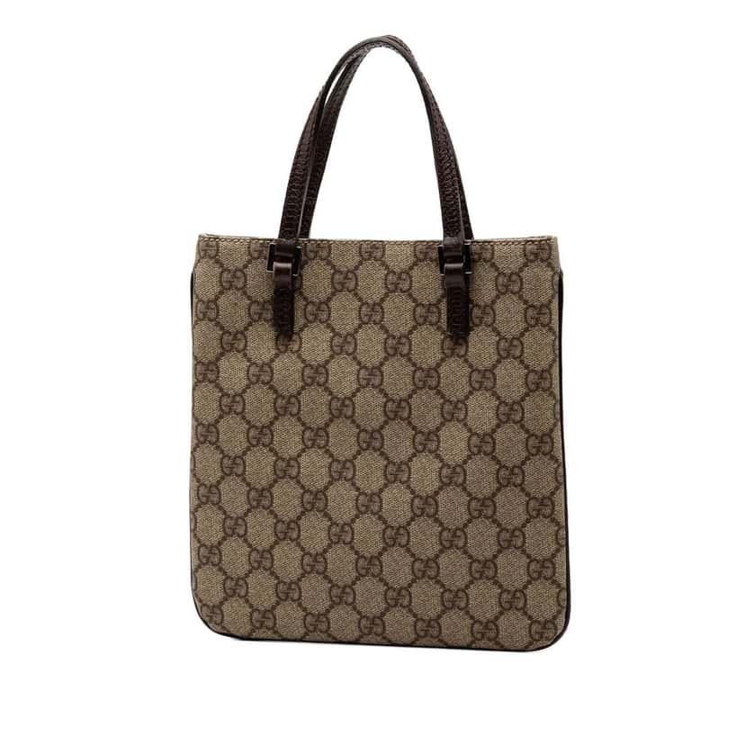 Gucci GG Supreme Handbag Brown Canvas Good condition - Back View