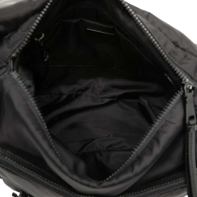 Prada Soft Calf Trimmed Tessuto Double Buckle Belt Bag Black Good condition - Model View