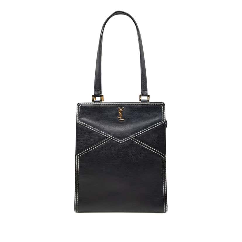 Saint Laurent Leather Vertical Cassandra Tote Blue Leather Good condition - Front View