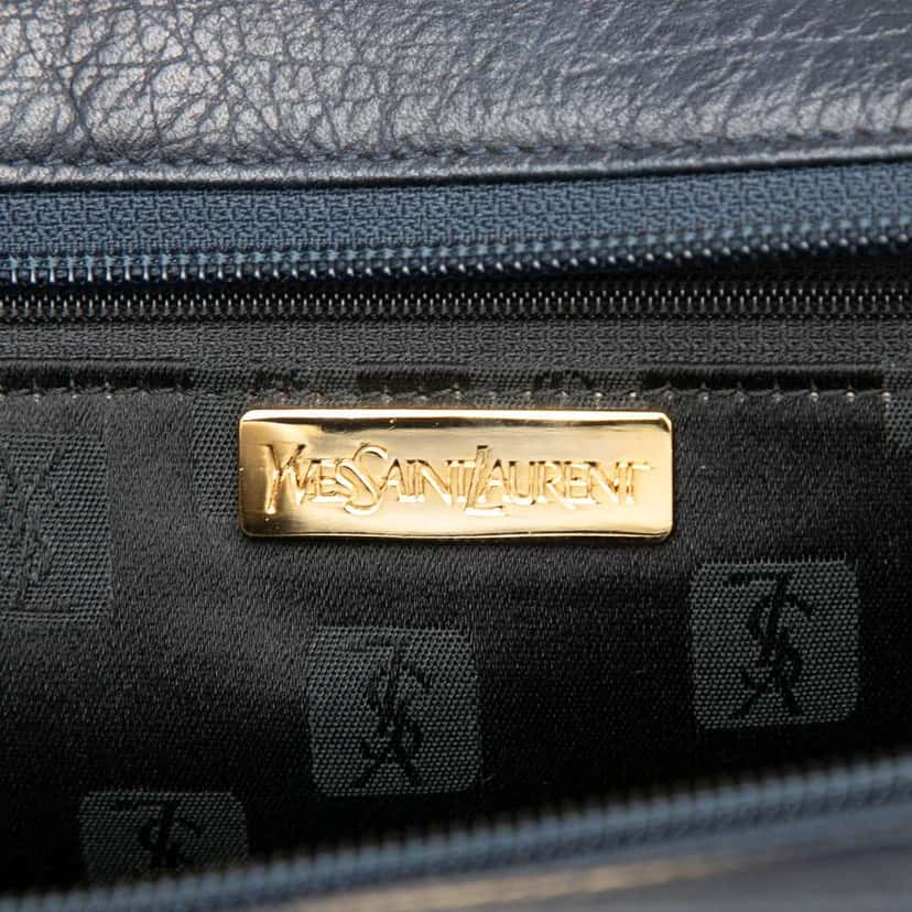 Saint Laurent Leather Vertical Cassandra Tote Blue Leather Good condition - Box View