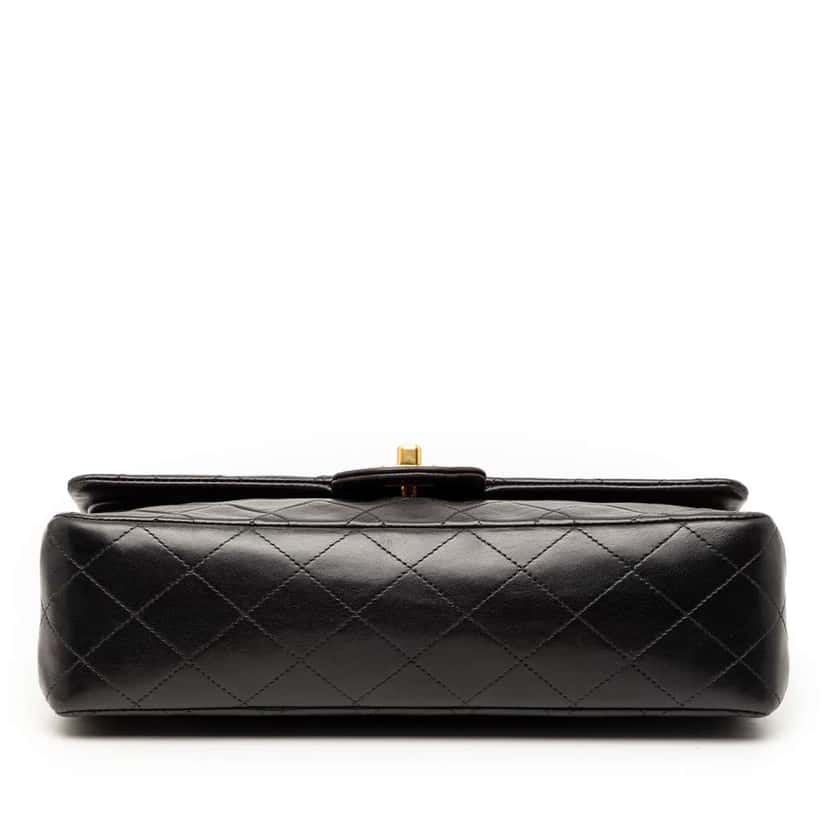 Chanel Medium Classic Lambskin Double Flap Black Leather Good condition - Inside View