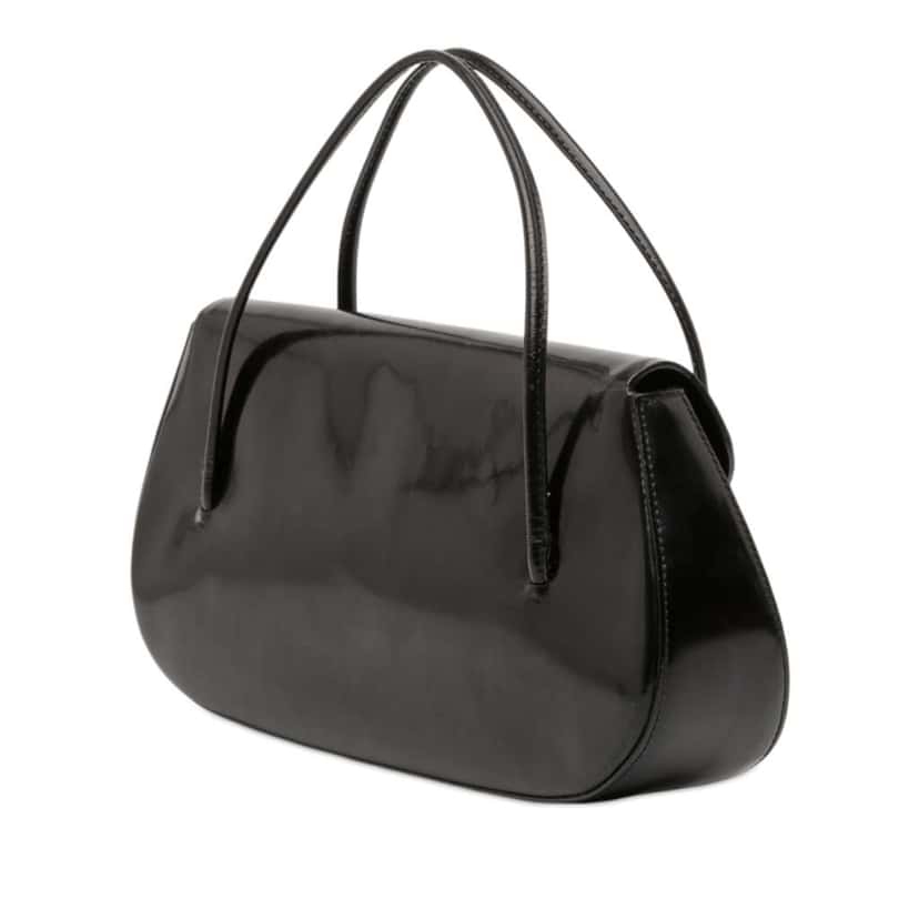 Prada Spazzolato Flap Handbag Black Leather Good condition - Back View