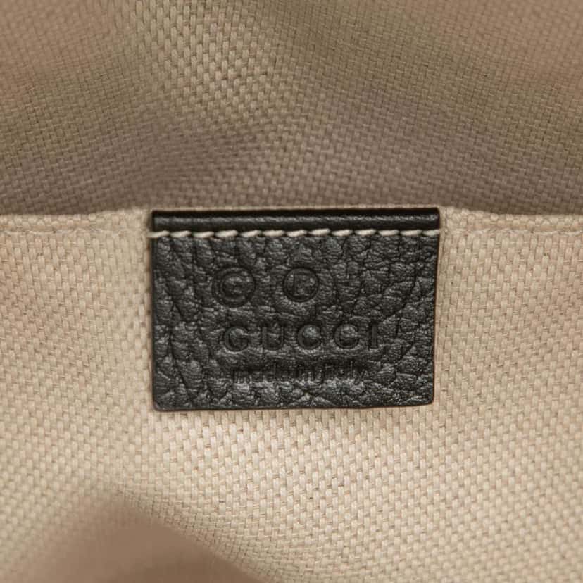 Gucci Pebbled Calfskin Soho Chain Backpack Black Leather Good condition - Box View