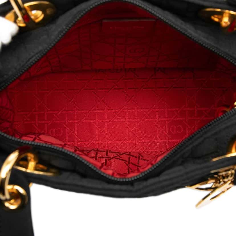 Dior Medium Nylon Cannage Lady Dior Black Good condition - Model View