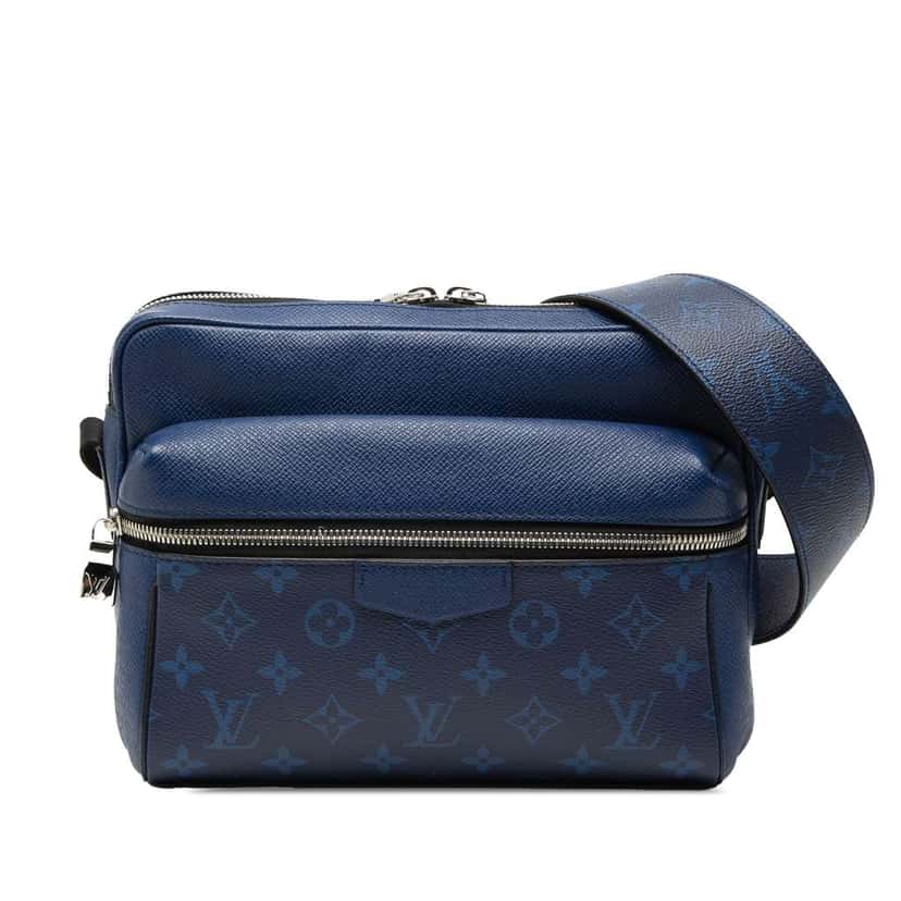 Louis Vuitton Monogram Taigarama Outdoor Messenger Blue Leather Good condition - Front View