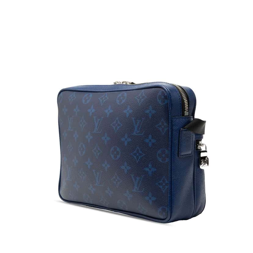 Louis Vuitton Monogram Taigarama Outdoor Messenger Blue Leather Good condition - Back View