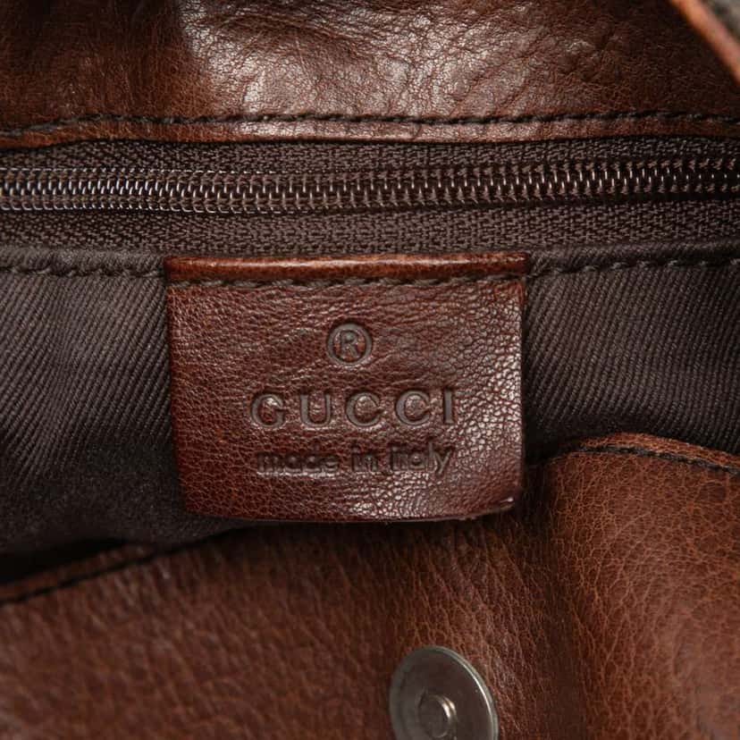 Gucci GG Denim Horsebit Shoulder Bag Brown Denim Fair condition - Box View