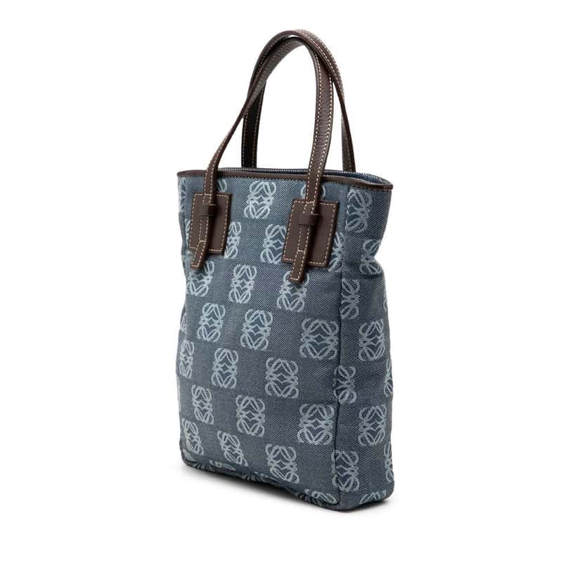 Loewe Anagram Denim Handbag Blue Denim Good condition - Back View