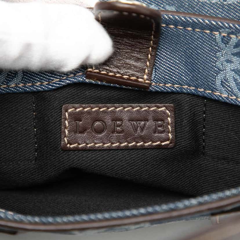 Loewe Anagram Denim Handbag Blue Denim Good condition - Box View