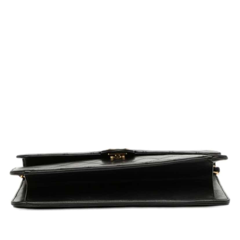 Chanel Medium CC Quilted Lambskin Single Flap Black Leather Good condition - Inside View