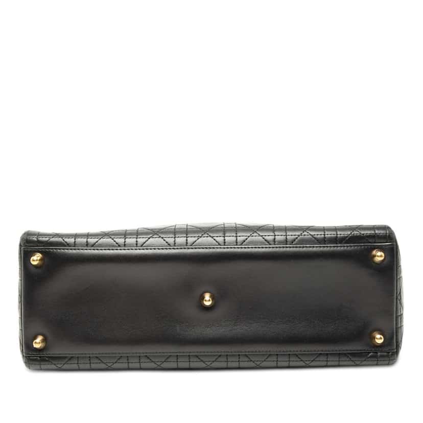 Dior Large Lambskin Cannage Lady Dior Black Leather Very good condition - Inside View