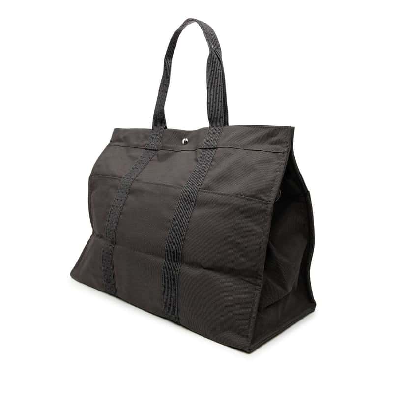 Hermès Canvas Herline TGM Grey Canvas Good condition - Back View