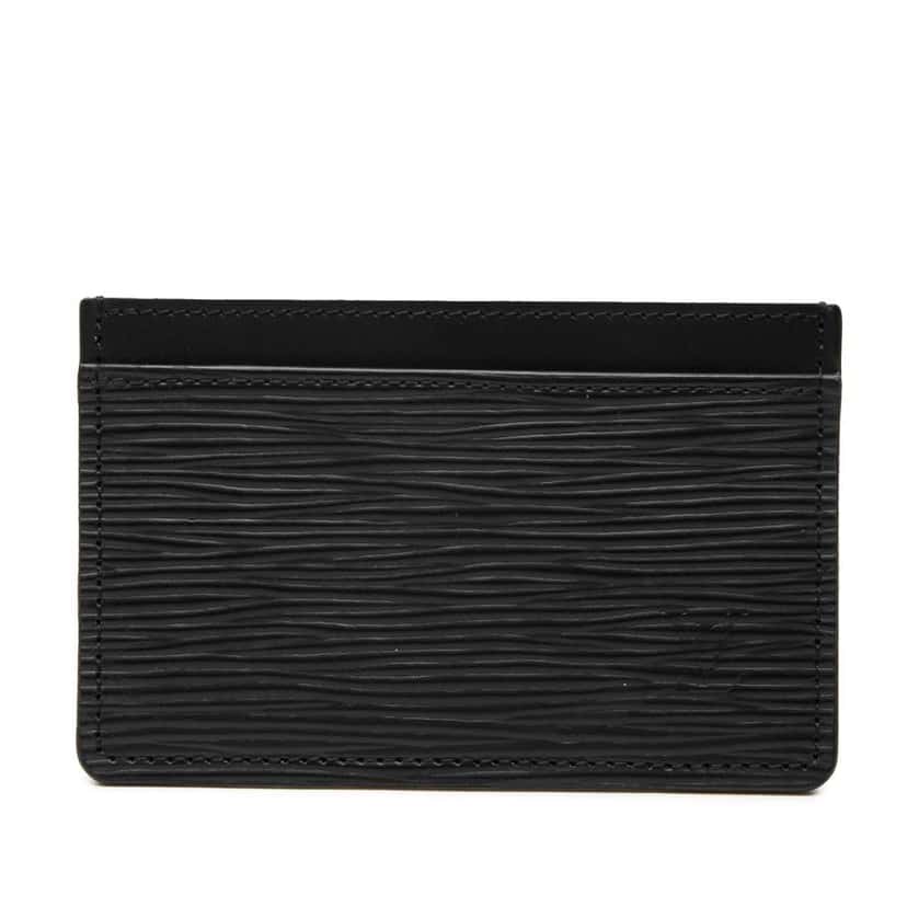 Louis Vuitton Epi Card Holder Black Leather Good condition - Front View