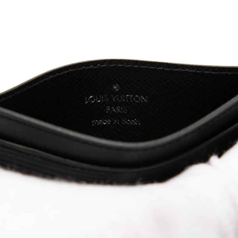 Louis Vuitton Epi Card Holder Black Leather Good condition - Box View