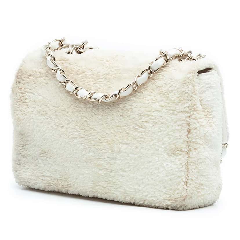 Chanel Small Sequins Single Flap Brown Polyester Good condition - Back View