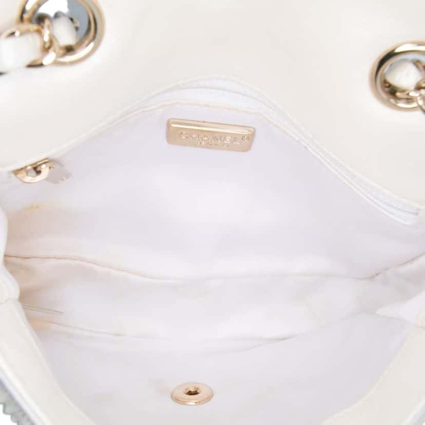 Chanel Small Sequins Single Flap Brown Polyester Good condition - Model View