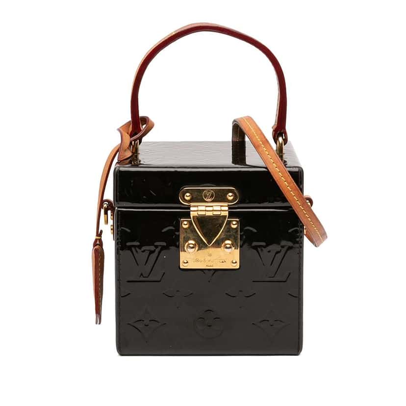 Louis Vuitton Monogram Vernis Bleecker Box Vanity Bag Black Leather Good condition - Front View