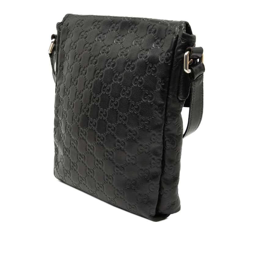 Gucci Guccissima Crossbody Black Leather Fair condition - Back View