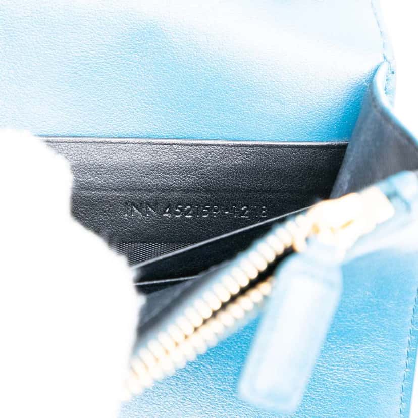 Saint Laurent Calfskin Star Print Classic Monogram Kate Tassel Wallet on Chain Blue Leather Good condition - Box View