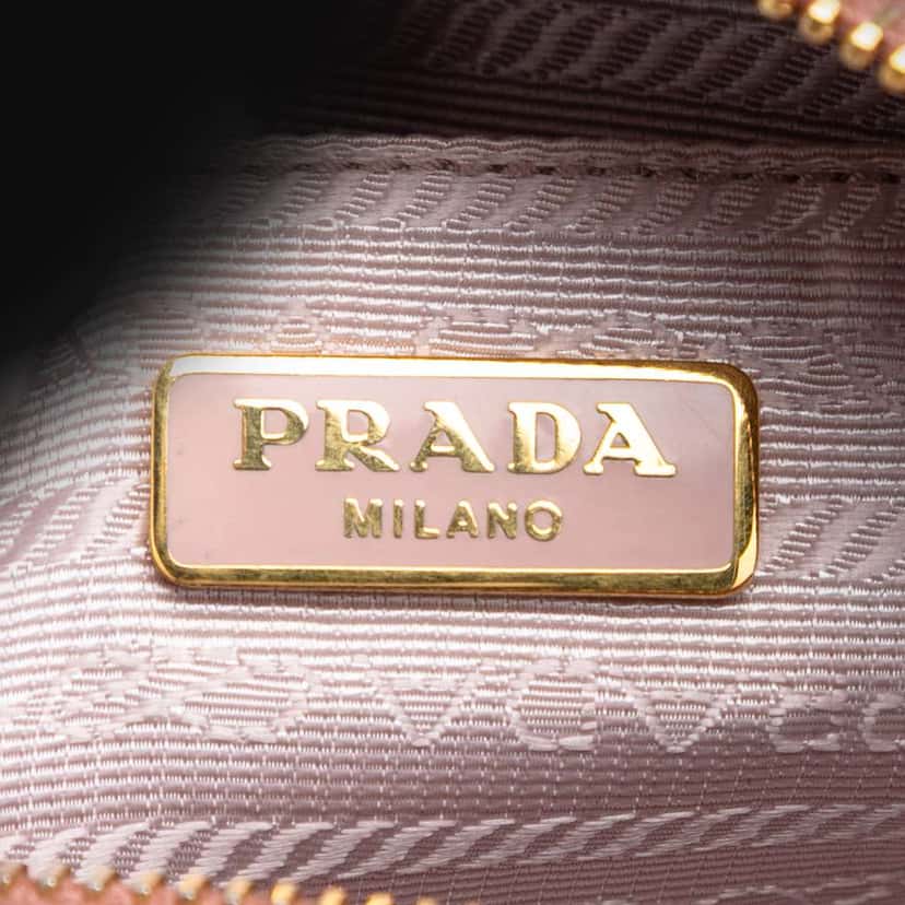Prada Saffiano Vernice Bow Camera Bag Brown Leather Good condition - Box View