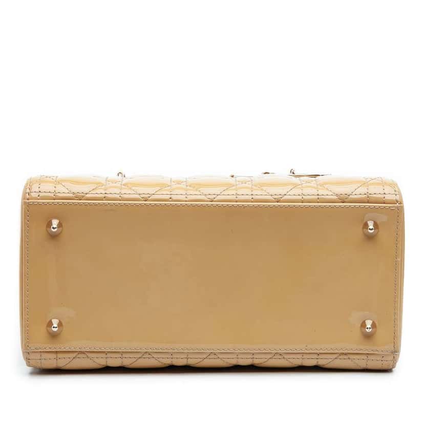 Dior Medium Patent Cannage Lady Dior Brown Leather Good condition - Inside View