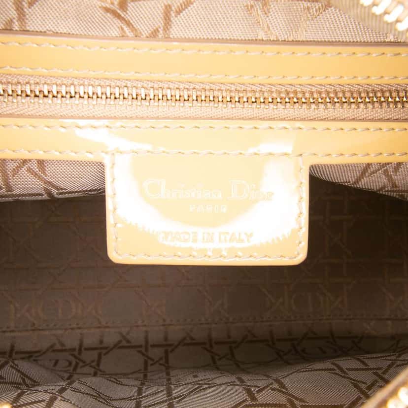 Dior Medium Patent Cannage Lady Dior Brown Leather Good condition - Box View