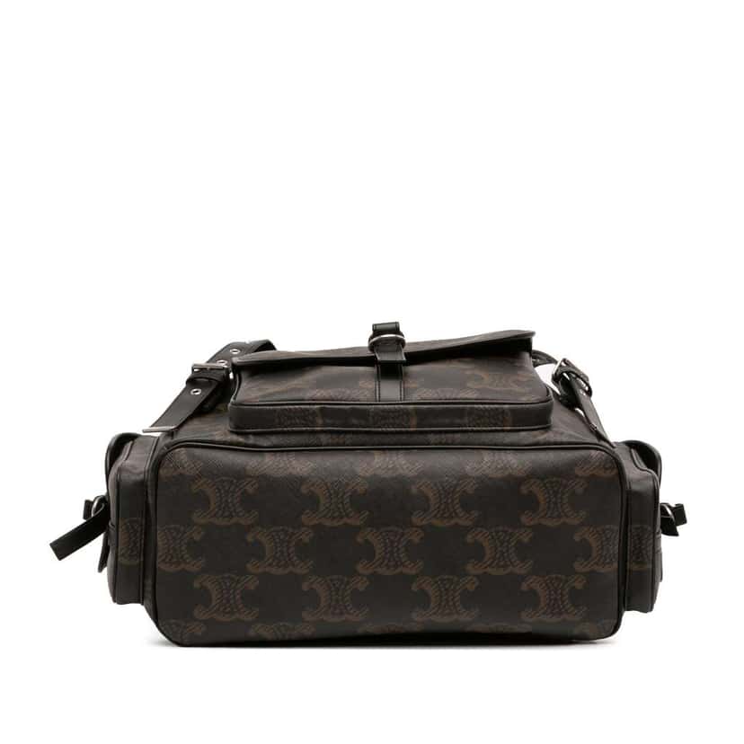 Celine Medium Triomphe Coated Canvas Backpack Brown Canvas Good condition - Inside View