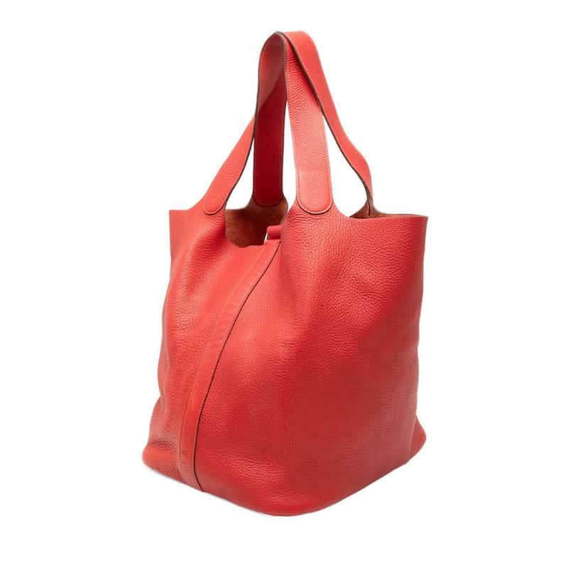 Hermès Clemence Picotin Lock 33 Red Leather Good condition - Back View