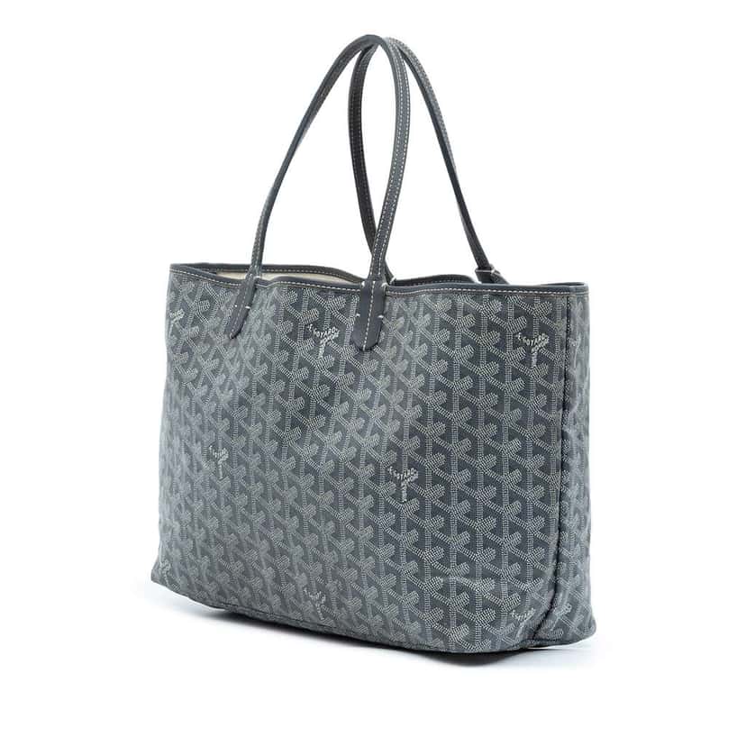 Goyard Goyardine Saint Louis PM Grey Canvas Good condition - Back View