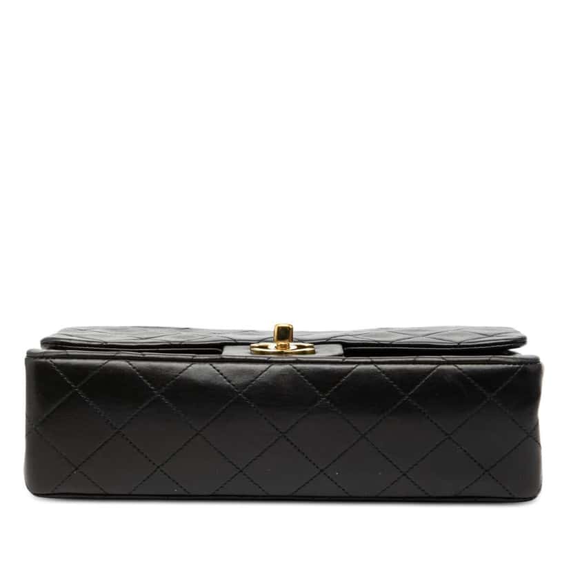 Chanel Small Classic Lambskin Double Flap Black Leather Good condition - Inside View