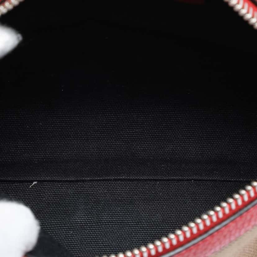 Burberry Small Mega Check Canvas Farley Crossbody Brown Canvas Good condition - Model View