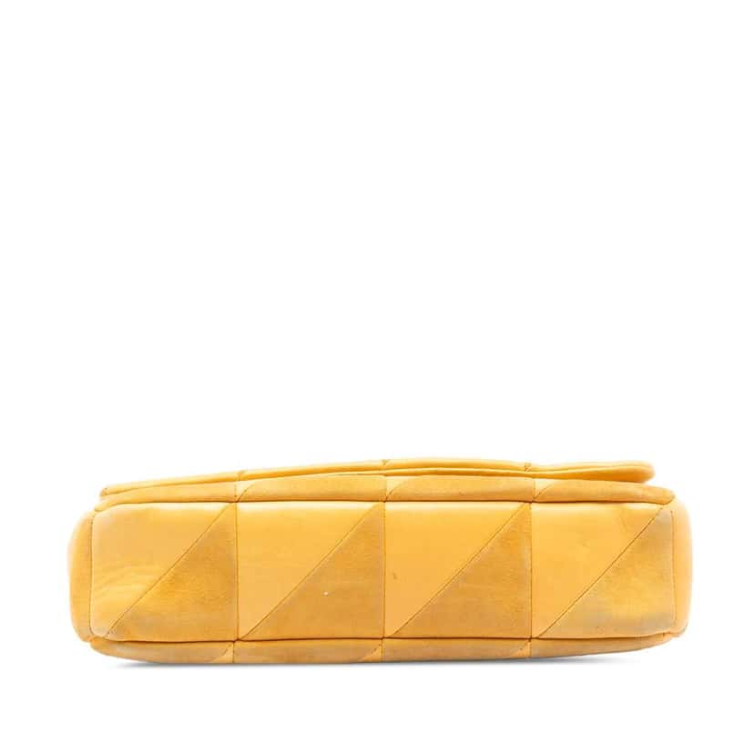 Saint Laurent Medium Lambskin and Suede Patchwork Jamie Shoulder Bag Yellow Leather Good condition - Inside View