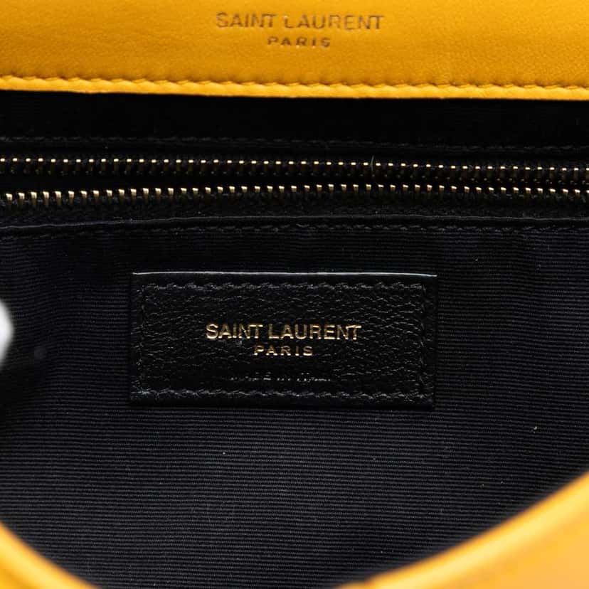 Saint Laurent Medium Lambskin and Suede Patchwork Jamie Shoulder Bag Yellow Leather Good condition - Box View