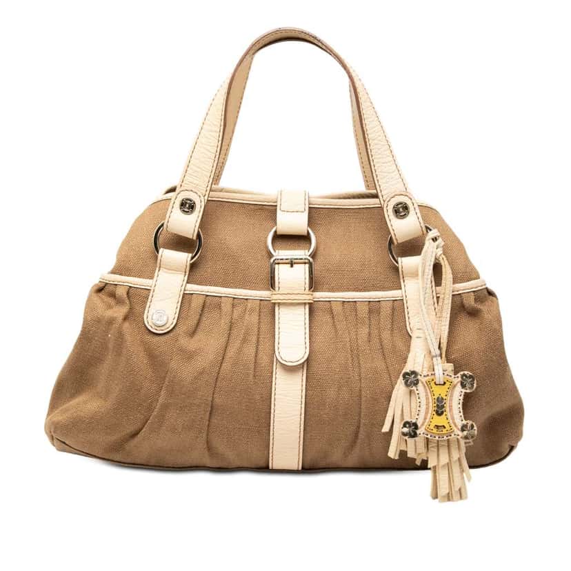 Celine Canvas Boogie Tassel Tote Brown Canvas Good condition - Front View