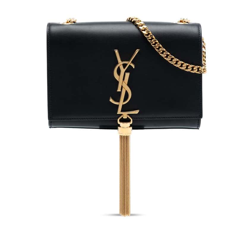 Saint Laurent Small Smooth Calfskin Monogram Kate Tassel Crossbody Black Leather Good condition - Front View