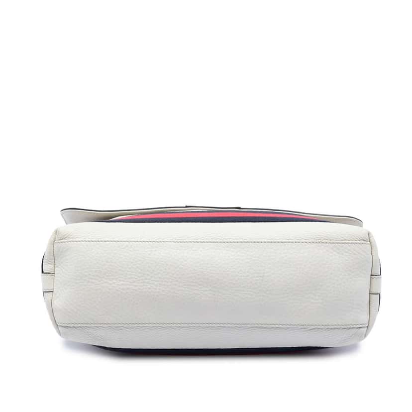Gucci Leather Web Messenger Bag White Leather Good condition - Inside View