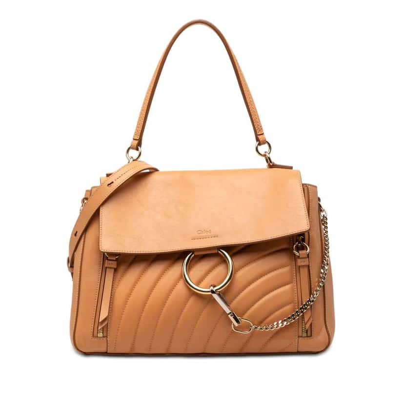 Chloé Medium Quilted Leather Faye Day Satchel Brown Leather Good condition - Front View